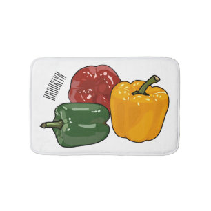 Capsicum cartoon illustration bath mat
