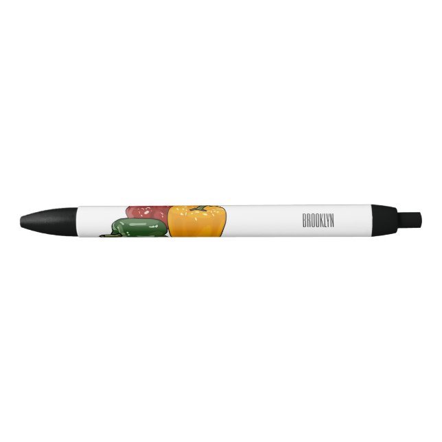 Capsicum cartoon illustration black ink pen (Front)