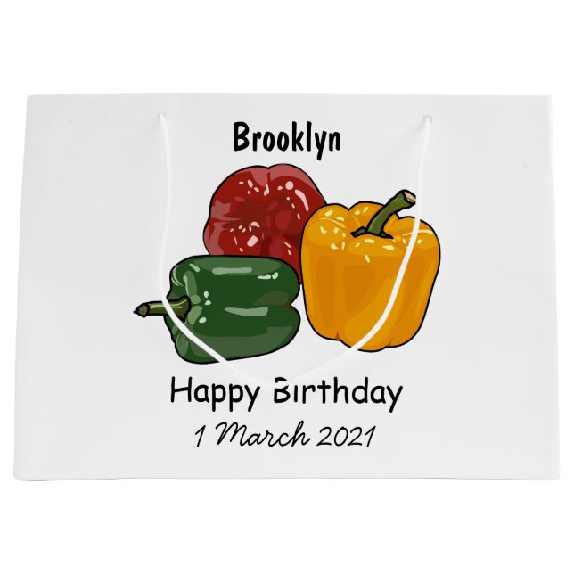 Capsicum cartoon illustration large gift bag (Front)