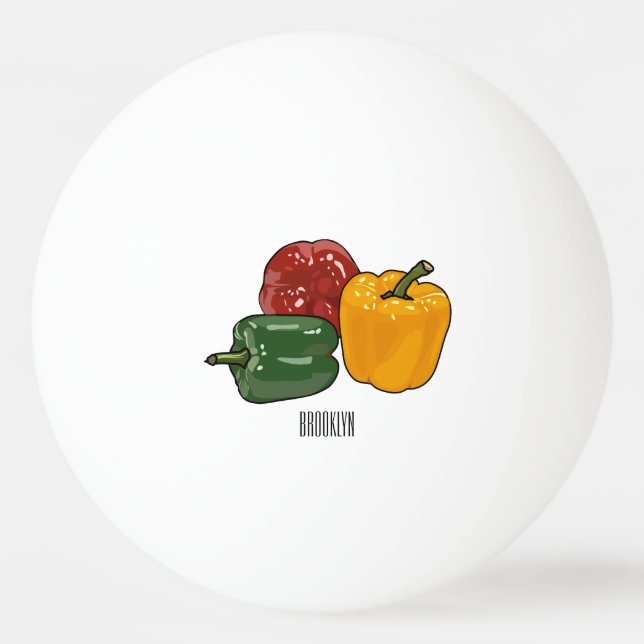 Capsicum cartoon illustration ping pong ball (Front)
