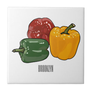 Capsicum cartoon illustration tile