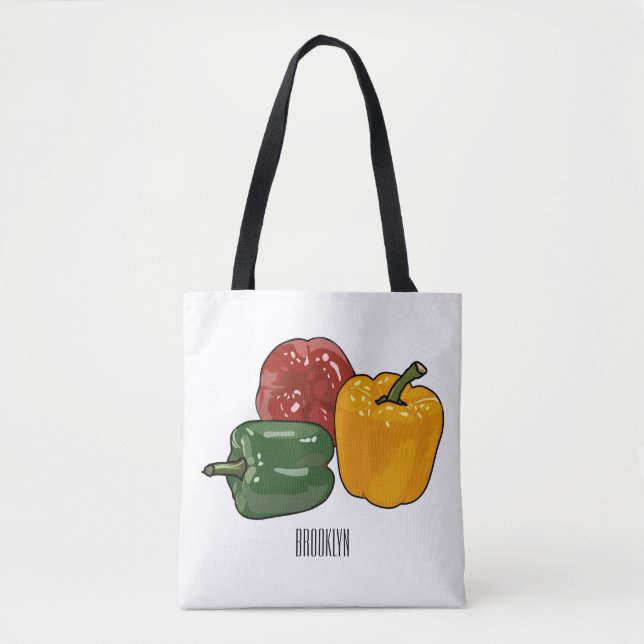 Capsicum cartoon illustration tote bag (Front)