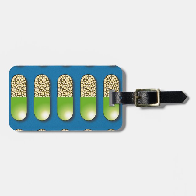 Capsule Pattern Science Luggage Tag (Front Horizontal)