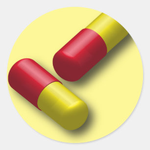 capsule-pills-medicine classic round sticker