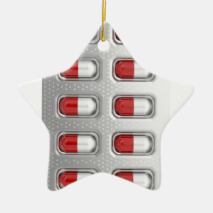 Capsules in blister pack ceramic ornament