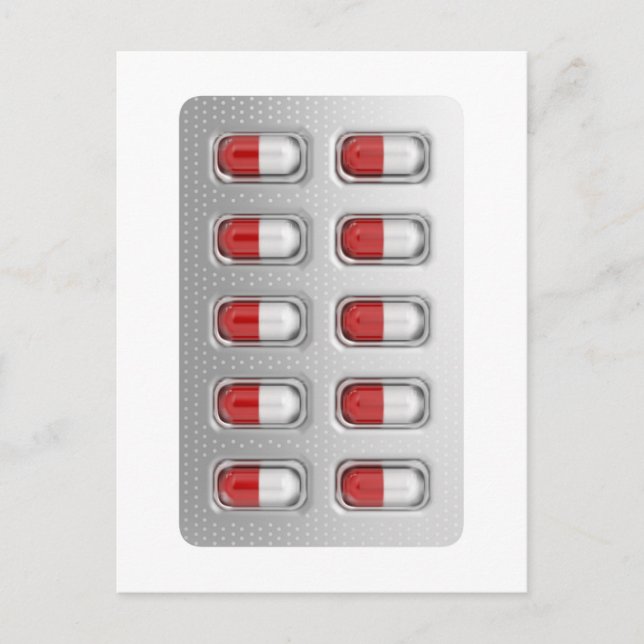 Capsules in blister pack postcard (Front)
