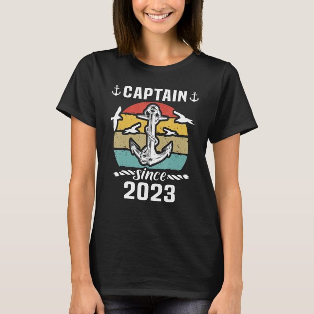 Captain 2023 Boat Driving Licence Motorboat Sailin T-Shirt (Front)