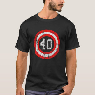 Captain 40 Year Old Birthday Party Funny Shield T-Shirt