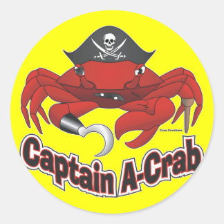 Captain "A-Crab" Classic Round Sticker