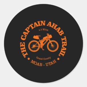 Captain Ahab Trail Funny Moab Utah Mountain Biking Classic Round Sticker