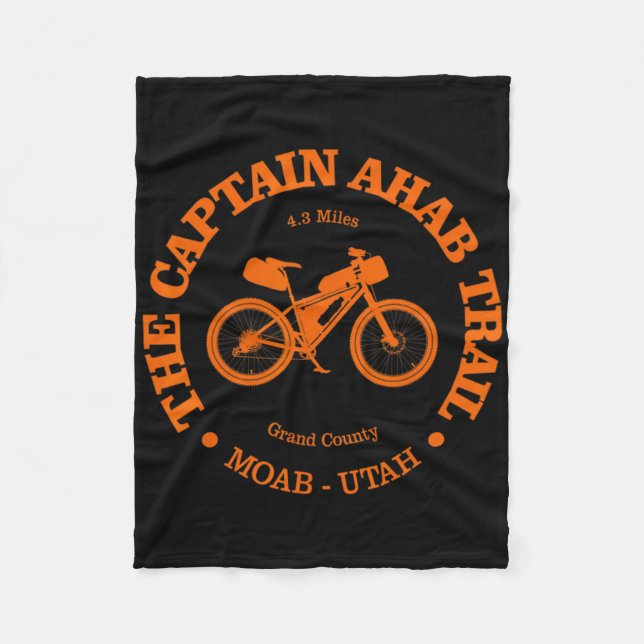 Captain Ahab Trail Funny Moab Utah Mountain Biking Fleece Blanket (Front)