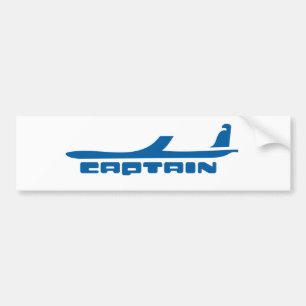 captain airplane design bumper sticker
