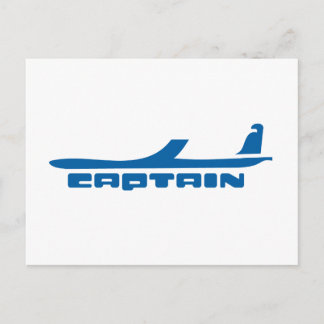 captain airplane design postcard