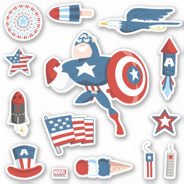 Captain America 4th of July Collage (Front)