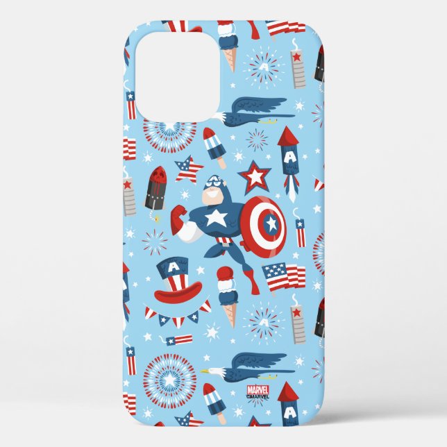 Captain America 4th of July Collage Case-Mate iPhone Case (Back)
