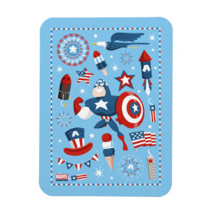 Captain America 4th of July Collage Magnet