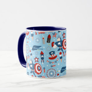 Captain America 4th of July Collage Mug