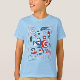 Captain America 4th of July Collage T-Shirt