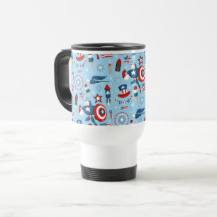 Captain America 4th of July Collage Travel Mug