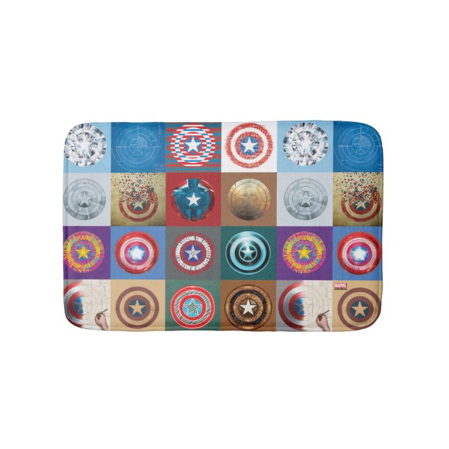 Captain America 75th Anniversary Shield Patchwork Bath Mat (Front)