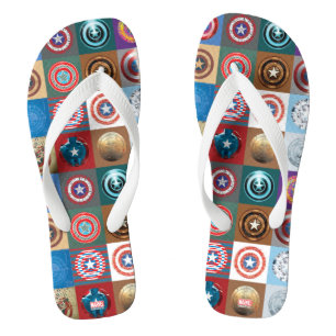 Captain America 75th Anniversary Shield Patchwork Flip Flops