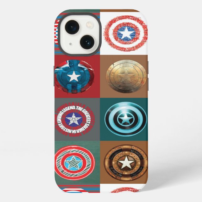 Captain America 75th Anniversary Shield Patchwork iPhone Case (Back)