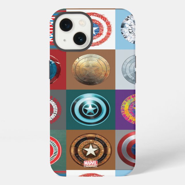 Captain America 75th Anniversary Shield Patchwork iPhone Case (Back)