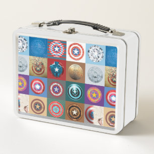 Captain America 75th Anniversary Shield Patchwork Metal Lunch Box
