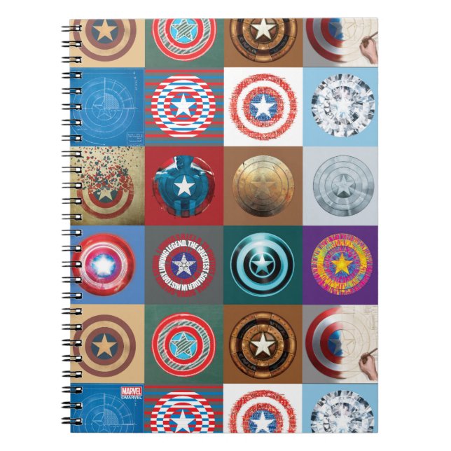 Captain America 75th Anniversary Shield Patchwork Notebook (Front)