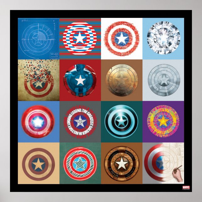 Captain America 75th Anniversary Shield Patchwork Poster (Front)