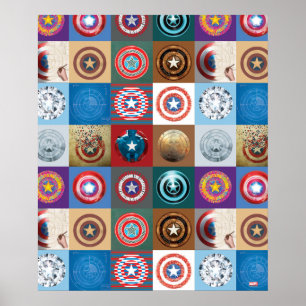 Captain America 75th Anniversary Shield Patchwork Poster