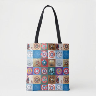 Captain America 75th Anniversary Shield Patchwork Tote Bag