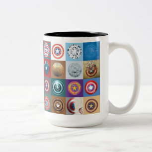 Captain America 75th Anniversary Shield Patchwork Two-Tone Coffee Mug