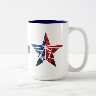 Captain America And Iron Man Shattered Star Two-Tone Coffee Mug