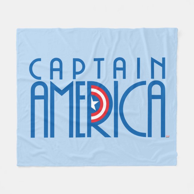 Captain America Art Deco Name Fleece Blanket (Front (Horizontal))