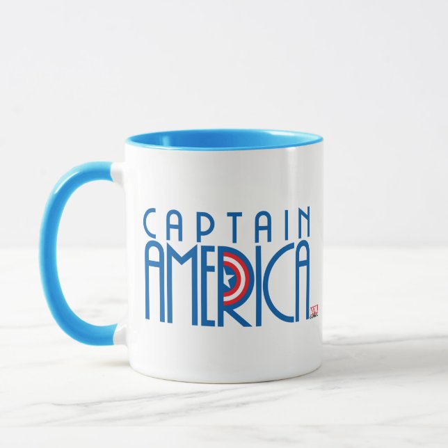 Captain America Art Deco Name Mug (Left)