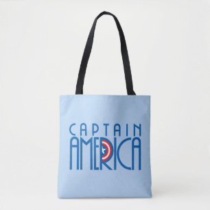 Captain America Art Deco Name Tote Bag