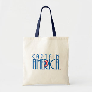 Captain America Art Deco Name Tote Bag