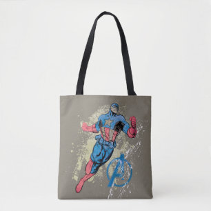 Captain America Avenger Grunge Graphic Tote Bag