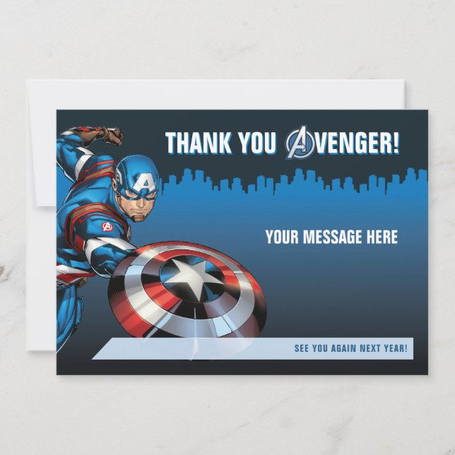 Captain America Birthday Invitation (Front)