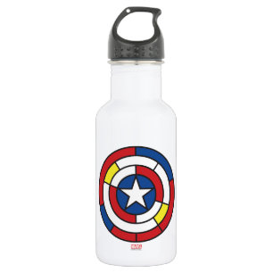 Captain America De Stijl Abstract Shield 532 Ml Water Bottle