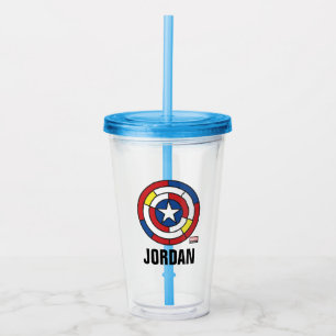 Captain America De Stijl Abstract Shield Acrylic Tumbler