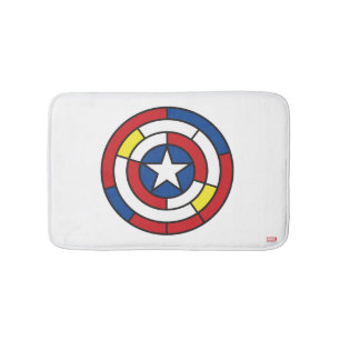 Captain America De Stijl Abstract Shield Bath Mat