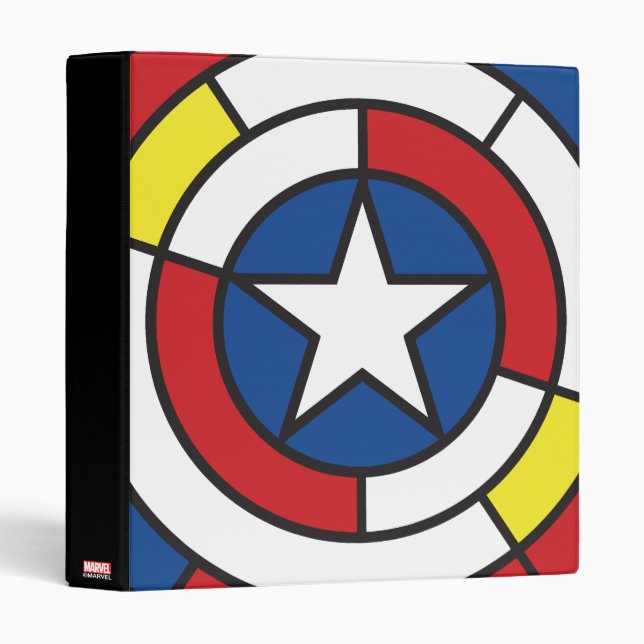 Captain America De Stijl Abstract Shield Binder (Front/Spine)