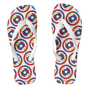 Captain America De Stijl Abstract Shield Flip Flops