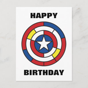 Captain America De Stijl Abstract Shield Postcard