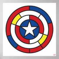 Captain America De Stijl Abstract Shield