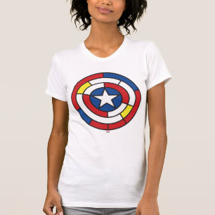 Captain America De Stijl Abstract Shield T-Shirt