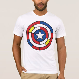 Captain America De Stijl Abstract Shield T-Shirt