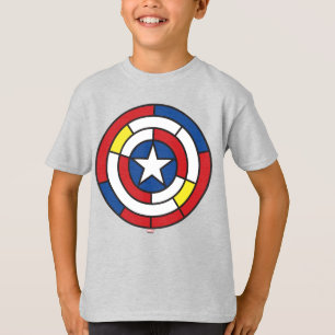 Captain America De Stijl Abstract Shield T-Shirt